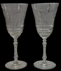 Vtg Arctic Rose by ROCK SHARPE Set Of 2 Water Goblets In MINT Condition