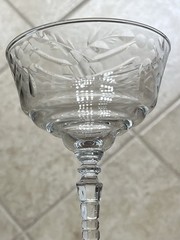 Lot Of 8 Rock Sharpe ARCTIC ROSE Crystal Wine Champagne Cordial Glasses VTG MCM