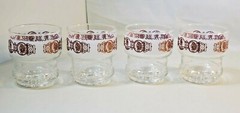 Vintage Libbey Glasses Barware Set Copper Penny Etching Liberty Freedom Set of 4