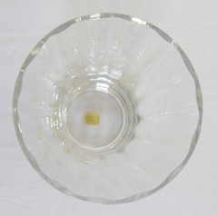 VINTAGE~DAUM~NANCY, FRANCE~SIGNED PANELED CLEAR GLASS TUMBLER~4 5/8″ TALL~XLNT