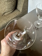 Vtg Skruf Sweden Encased Teardrop Stem Champagne/wine Glasses 6 Oz Set Of 7