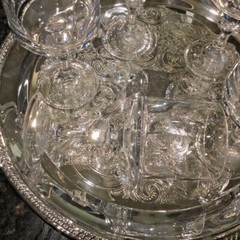 Vintage «Vendome Uni» Knob in Stem Flat Wine Glasses by Cristal D’Arques