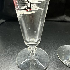 Set Of 3 Vintage Libbey Pilsner Glasses Farm Country Winter Snow Scene