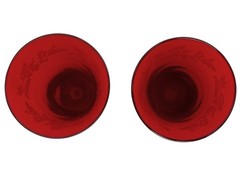 Lenox Holiday Champagne Flutes Ruby Red Gems Crystal Set of 2 11″ Etched
