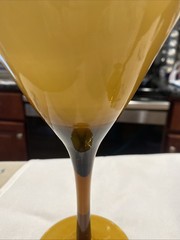 6 CARLO MORETTI Amber / Butterscotch Cased Martini Glasses Italy MCM~ FREE SHIP!