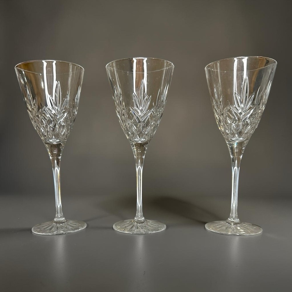 Vintage Edinburgh Crystal Romeo Wine Glasses Set of 3 Cut Crystal 7.5”