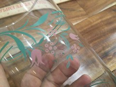 set 3 Corelle Rosemarie glass Tumbler tulips 6″ tall EXC