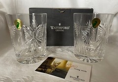 Rare Waterford Millennium UNIVERSAL WISHES Set of 2 Double Old Fashioneds / DOFs