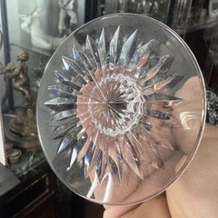 Pair of cut crystal goblets, possibly Val Saint Lambert