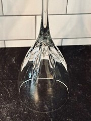 2 Lenox Crystal FIRELIGHT Platinum, Panel Cut 8 1/2″ Wine Glasses Holds 6 oz EUC