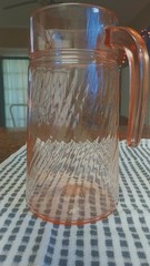 Rosaline Pink Swirl Optic 48 Oz Pitcher By Cristal D»Arques – Durand 8 3/8″