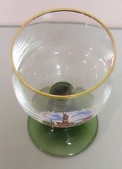 Roemer Gold Rim Green Beehive Stem Niederwalddenkmal Rudesheim 4 oz Wine Glass