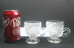 Austrian, #200, Indiana Tumbler & Goblet, 2-Ftd Cups, EAPG, c 1898, USA, VgCd