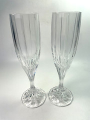 Mikasa Park Lane Crystal Fluted Champagne Flutes Glasses 8 5/8″ 6oz S/2 C77