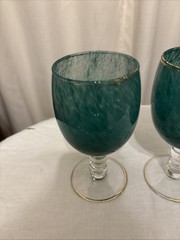 MCM Hollywood Regency Interglass Prince Of Florence Goblets 24k Italy 8oz