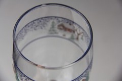 Set of 2 Libbey Glass Co Winter Village Country Snow Scene Water Goblets