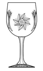 Crystal Wine Glass Classic Pinwheel Pattern Clear Hand Cut by American Cut 1 Ps