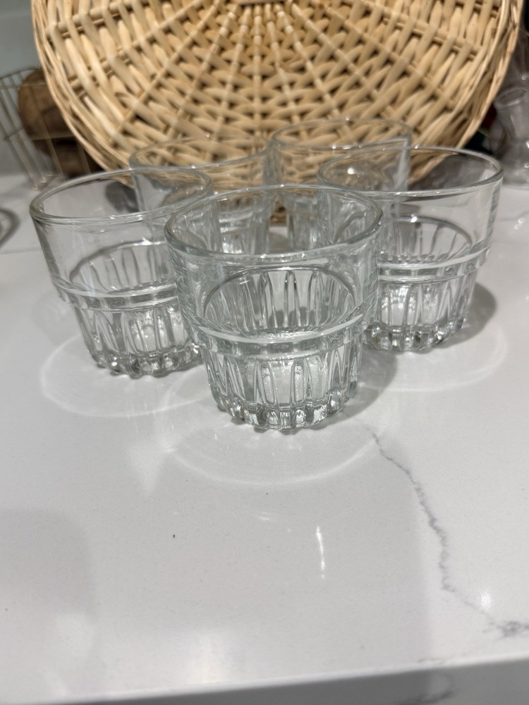 Libbey DuraTuff Gibraltar Rocks Glasses Set of 5 Clear Tumblers USA