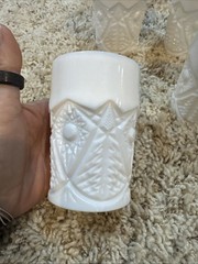 Kemple Glass «Sunburst» (Aztec reproduction) milk glass water set