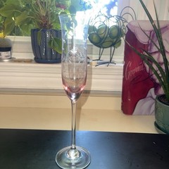 Lenox Heather Pink Stem Wine Champagne Crystal Flute Drinking Glass