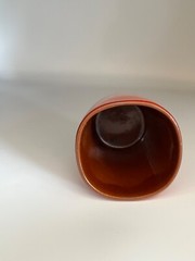 VINTAGE FRANKOMA TUMBLER~3.5″~ BURNT ORANGE/BROWN~5LC