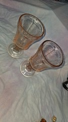 Indiana Glass Recollection Pink Water Goblet Pair