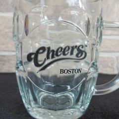 Vintage Cheers Boston Dimpled Glass Beer Mug Stein Libbey Barware Collectible