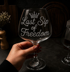 Rhinestone Wine Glass Be Your Own Magic Funny Gift for Her Birthday Present