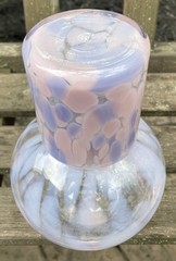 Vintage Tumble Up Carafe & Tumbler Bedside Water Pink & Blue Glass Set