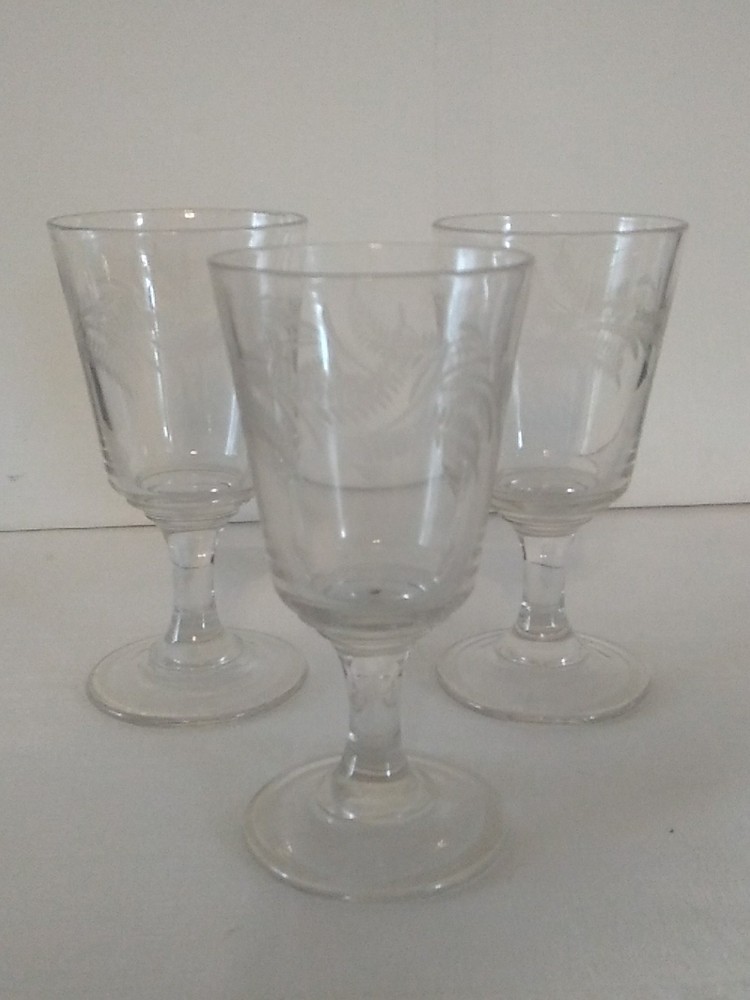 3 Footed Clear Glass Water Goblet