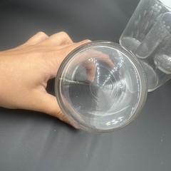 Vintage Clear Glass Lowball Tumblers Heavy Base Juice Water Cups Flower set of 4