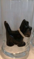 Vtg Scotch Whiskey Old Fashioned Traditional Glass With Scottish Terrier 3D 1979