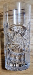 4 Lausitzer German Crystal Highball Tumblers Pinwheel and Brunswick Star in EUC