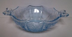 Fostoria JUNE (AZURE BLUE) Whipped Cream Bowl with Bow Handles NICE More Here