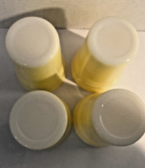 4 Vintage Hazel Atlas Moderntone Platonite Yellow Tumblers circa 1950