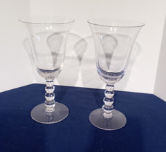 Vintage Imperial Candlewick Water Glasses 4 Ball Stem 7.5 inches set of 2