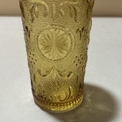 Vtg American Concord Brockway Amber Textured Glass No Chips Excellent 5 1/2″