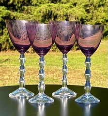 Carat Amethyst by LENOX-(2) 9”Water Goblets & (2) 8 5/8” Wine Glasses