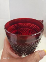 CRISTAL D’ARQUES DURAND » Antique Ruby » Set Of (6) Wine/ Water Goblets