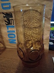 Set 2 Anchor Hocking Glass Amber Colored Heritage Hill Tumbler Drinking Glasses