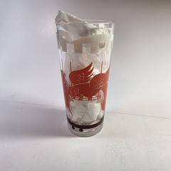 Vintage Swanky Swig Orange Parrots On Swing Perch 12oz Glass Tumbler Jelly