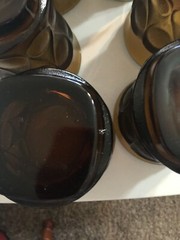 Vintage NORITAKE Spotlight Walnut Brown Water Glasses Tumblers 4 3/4″ high EUC