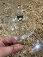 ORREFORS CRYSTAL LISA CHAMPAGNE TALL SHERBERT GLASS set of 8 NEW AND UNUSED
