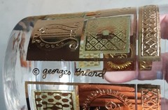 4-Georges Briard Signed 22K Golden Celeste Low Ball Rocks Glasses EXCELLENT