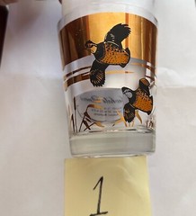 Les Kouba WILD FOWLS GOLD GLASS /TUMBLERS. Set Of 6.