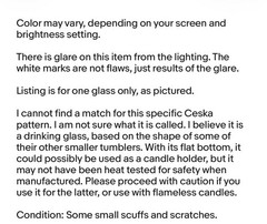 Ceska Etched Crystal Glass Tumbler Barware Candle Holder Abstract Boho Edgy