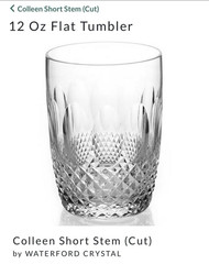 Set 2 Vtg WATERFORD CRYSTAL Colleen 12 oz Double Old-Fashioned Cocktail Tumblers