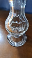 American Brilliant Style Whirling Star Pedestal Lead Crystal Vase Pinwheel Bud