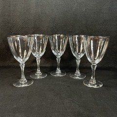 (5) Lenox Mansfield Platinum Silver Water Goblet Crystal Vintage 7”