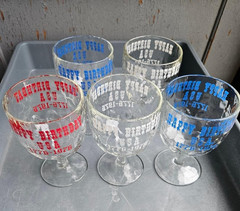VTG Bicentennial Goblet – Happy Birthday USA 1776-1976 – Bartlett Collins